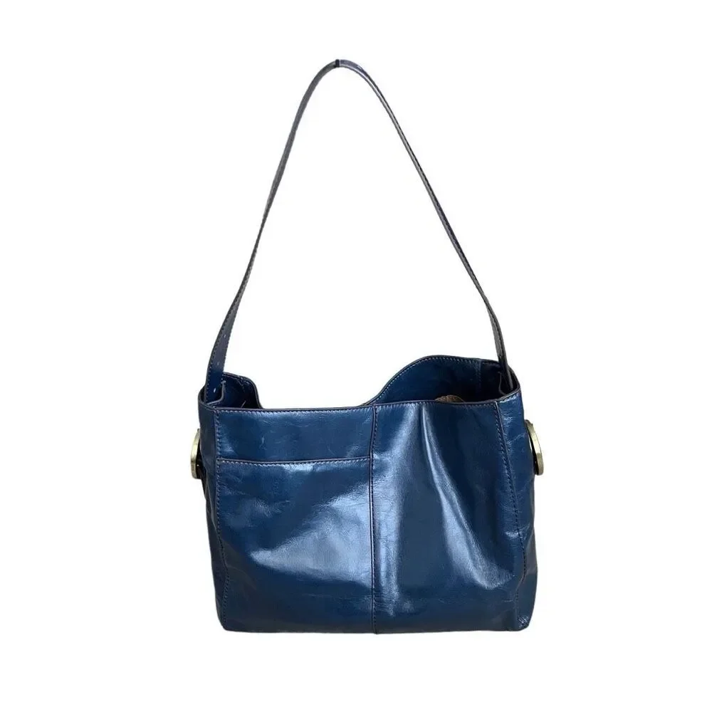 HOBO Blue Leather Shoulder Bag - Picture 1 of 11